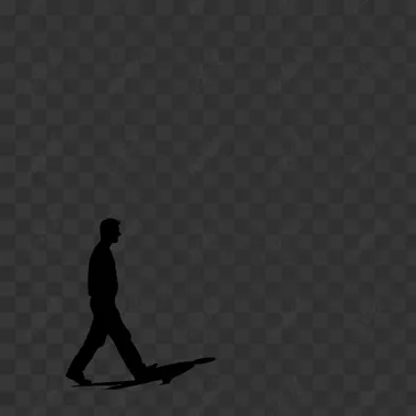 person walking silhouette black over white