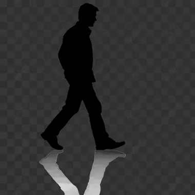 person walking silhouette black over white