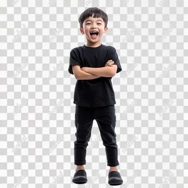cinematic shot of asian kids teen, happy shock expression, full body shot, isolated in white background, hyper realistic, real style, ar--16:9