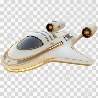 3D UFO plane PNG image.