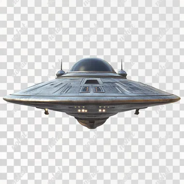 3D UFO plane PNG image.