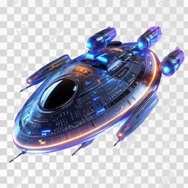 3D UFO plane PNG image.