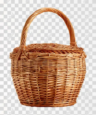 wicker basket on a white background