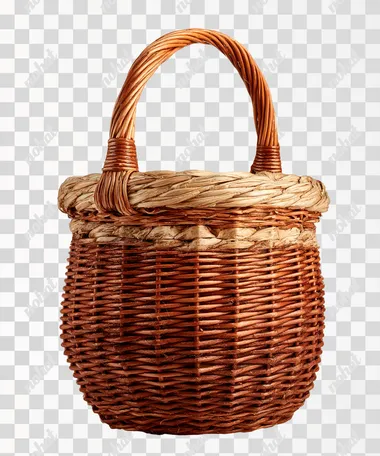 wicker basket on a white background