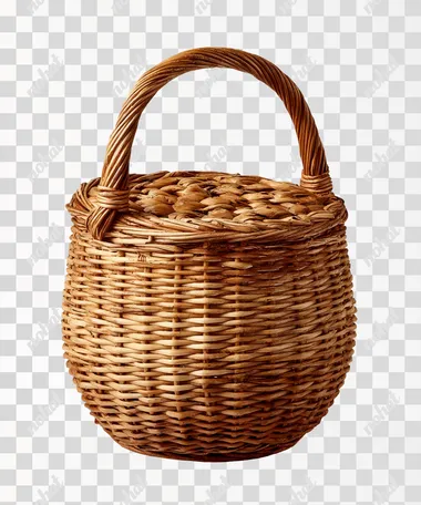 wicker basket on a white background