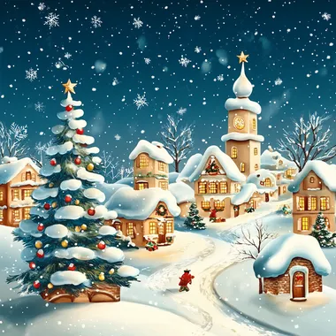 Christmas card template, size 210x100 mm, Christmas-like