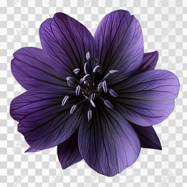 violet black cumin flower open front view