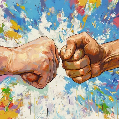 emoji style art, generate hyper-detailed fist bump