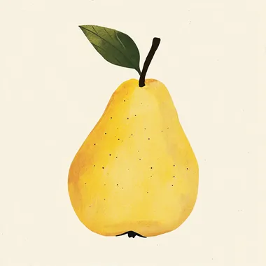 minimalistic art print illustrated pear