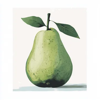 minimalistic art print illustrated pear