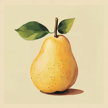 minimalistic art print illustrated pear