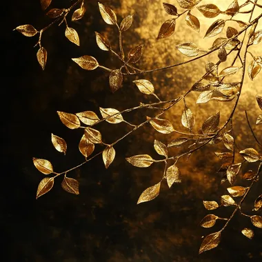 golden branches with leaves