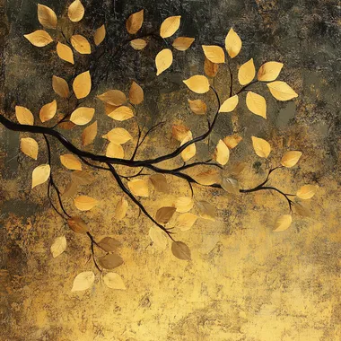 golden branches with leaves