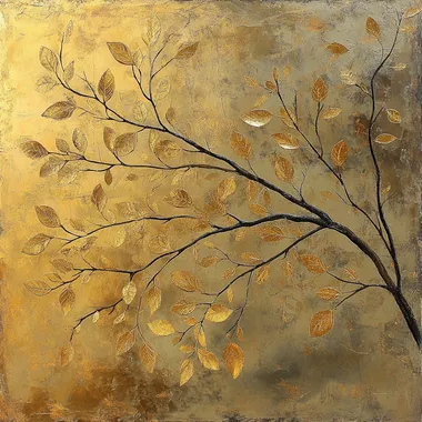 golden branches with leaves