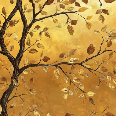 golden branches with leaves