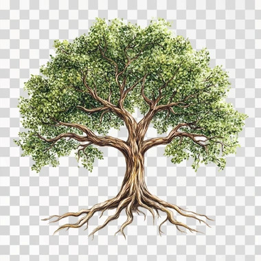 a realistic tree of Life in a White background