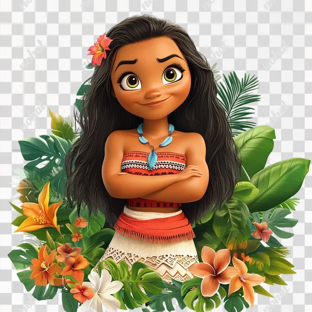 PNG Moana-Themed Birthday Invitation for Graphic Design Girl, Bright & Creative