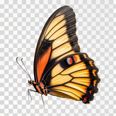 butterly wing isolated, white background, realistic photography