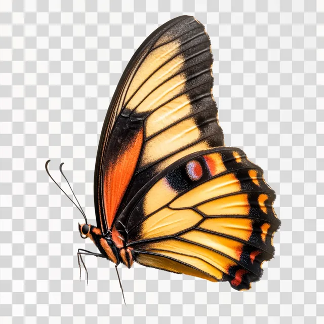 Realistic Butterfly Wing on White Background