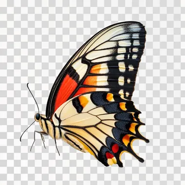 butterly wing isolated, white background, realistic photography