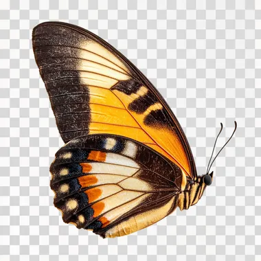 butterly wing isolated, white background, realistic photography