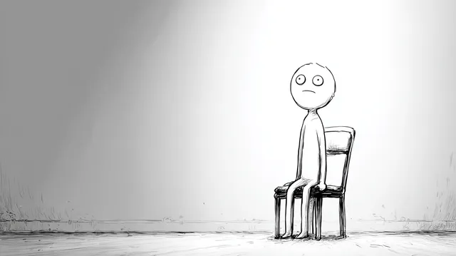Determined Wojak Character in Minimalist Sketch