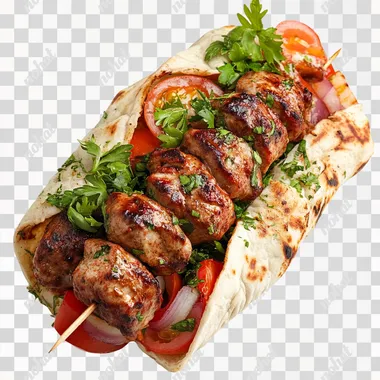 kebab on white background
