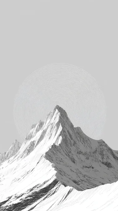 sketchy mountain with background white, and mountain draw in black lines  rofile lqdclpu