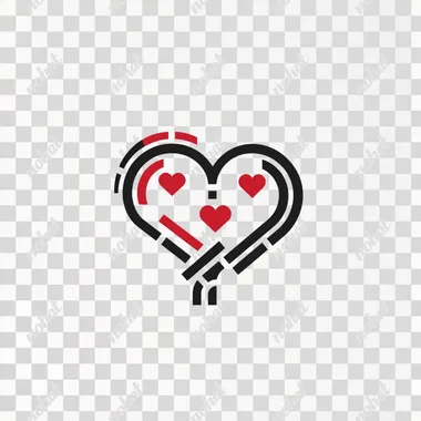 simple logo, love, decoder, white backgroun
