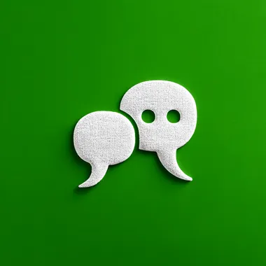 The green WeChat icon, which is the most common and iconic symbol for the app's draggable chat bubbles, is represented by two large white speech bubble shapes stacked on top of each other in different sizes, symbolizing communication or conversation between friends or family members through their mobile phones. The color should be vibrant and bright to reflect its role as an essential social media app with a simple yet striking design that stands out against any background. --s 750