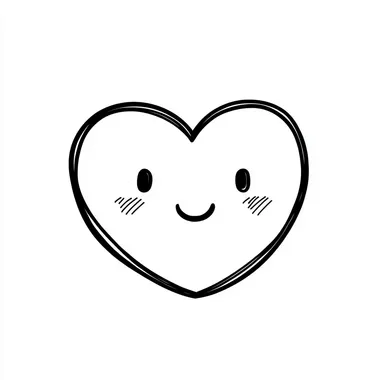 very simple minimalist handdrawn illustration of a cute simple heart, black and white lineart, very simple, minimalist