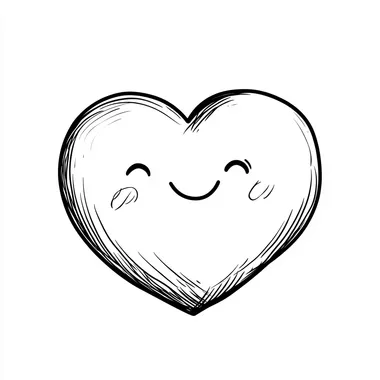 very simple minimalist handdrawn illustration of a cute simple heart, black and white lineart, very simple, minimalist