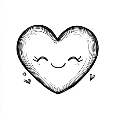 very simple minimalist handdrawn illustration of a cute simple heart, black and white lineart, very simple, minimalist