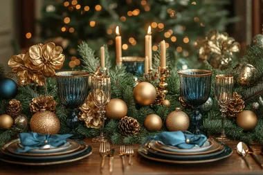 gold new years eve with tropical leaves design