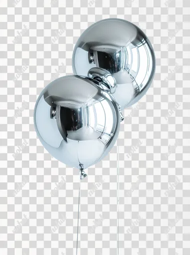 chrome flying balloon in white studio background, reflection, empty studio, close up, aesthetic shot, mirror, 3D, shot on Kodak Retina IIIc camera
