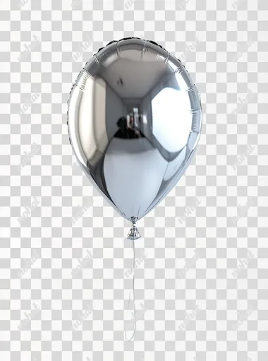 chrome flying balloon in white studio background, reflection, empty studio, close up, aesthetic shot, mirror, 3D, shot on Kodak Retina IIIc camera