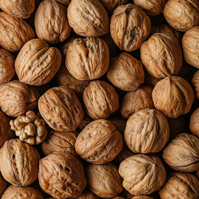 Inshell Walnuts in a Pile from California - Top View Photo