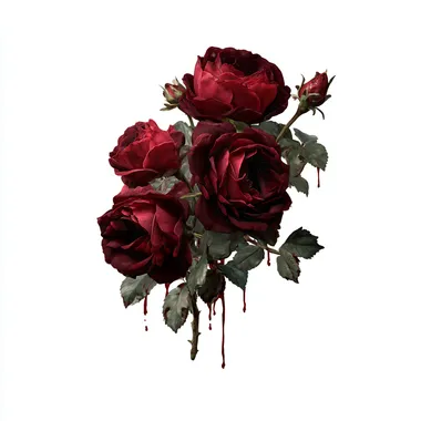 gothic roses clipart on white background