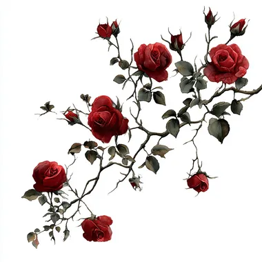 gothic roses clipart on white background