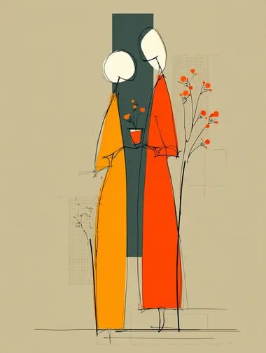 abstract simple minimalist one single line contour line drawing lovers full bodies silhouette colored with coffee clean background, minimalistic.   --raw
