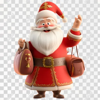 a funny cartoon of Sinterklaas with transparant background, PNG Format