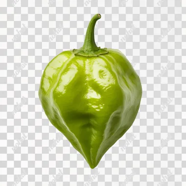 ultra-realistic advertising photography, a green habanero chili, perfect handling of shadows and lights, advertising retouching, on white background, ultra detailed,