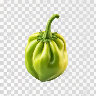 ultra-realistic advertising photography, a green habanero chili, perfect handling of shadows and lights, advertising retouching, on white background, ultra detailed,