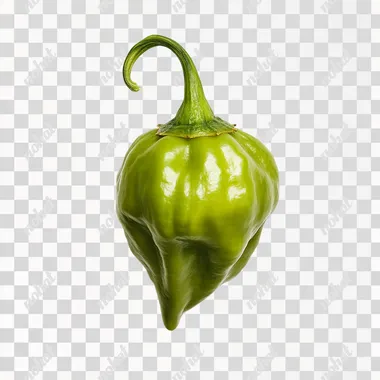 ultra-realistic advertising photography, a green habanero chili, perfect handling of shadows and lights, advertising retouching, on white background, ultra detailed,
