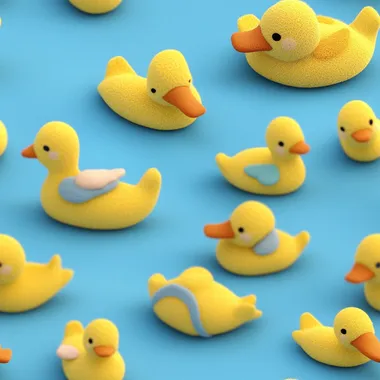 Felt ducks summer theme 3d seamless file