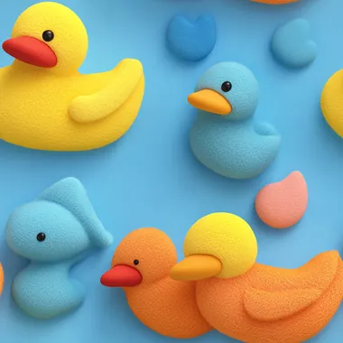 Felt ducks summer theme 3d seamless file
