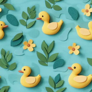 Felt ducks summer theme 3d seamless file