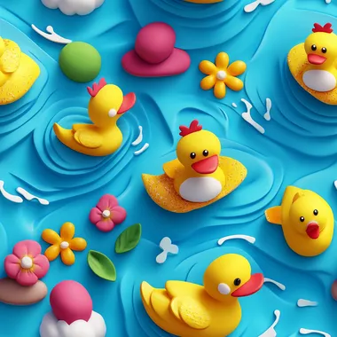 Felt ducks summer theme 3d seamless file