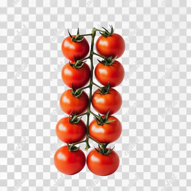 PNG Fresh tomatoes on a stem from a garden setting, raw style image