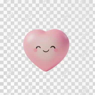 3d icon of heart, cartoon, uxui icon, white background, high resolution